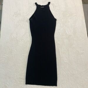 Ambiance Black Ribbed Mini Dress